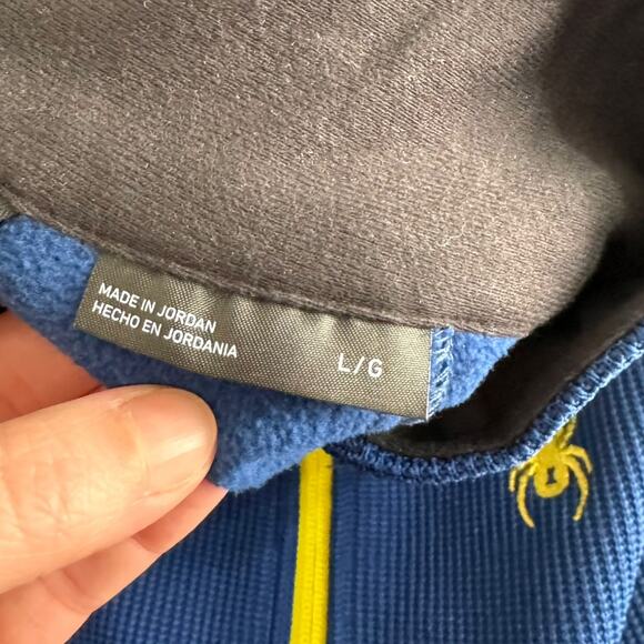 Spyder Electric Blue Outbound Half Half Zip Fleece Lined Pullover Men's Size L - Picture 11 of 13